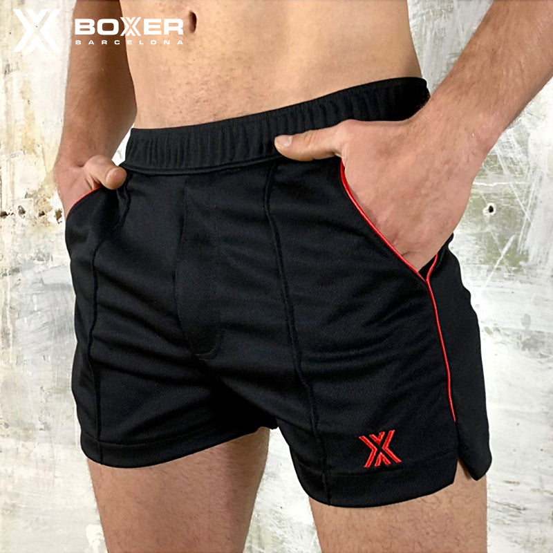 BOXER - Pantalones cortos T-Class - Negro/Rojo 