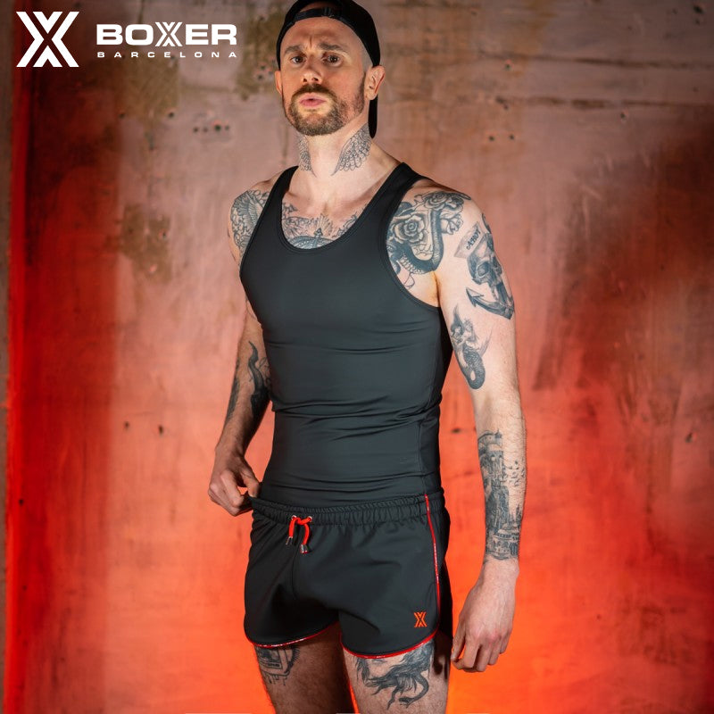 BOXER - Shorts Neo Sexy - Negro/Rojo 