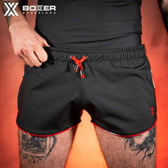 BOXER - Shorts Neo Sexy - Negro/Rojo 