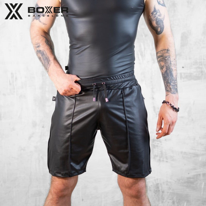 BOXER - Shorts de polipiel sexys X-Class - Negro 