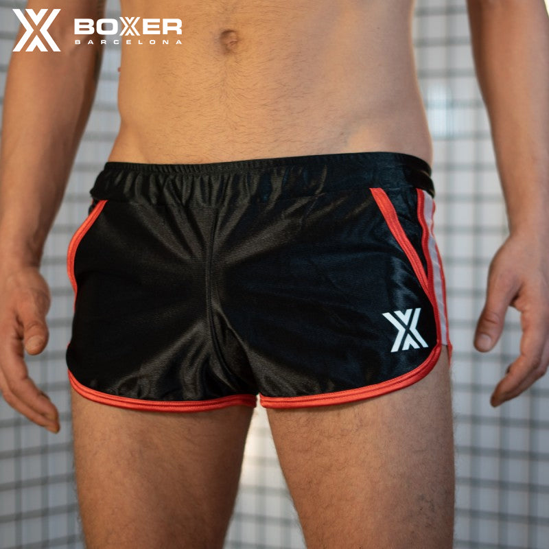 BOXER - Miniboxer 80s Short - Negro/Blanco/Rojo 