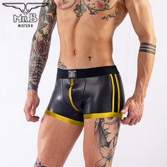 Pantalón corto de neopreno Mister B con bolsillo negro-amarillo