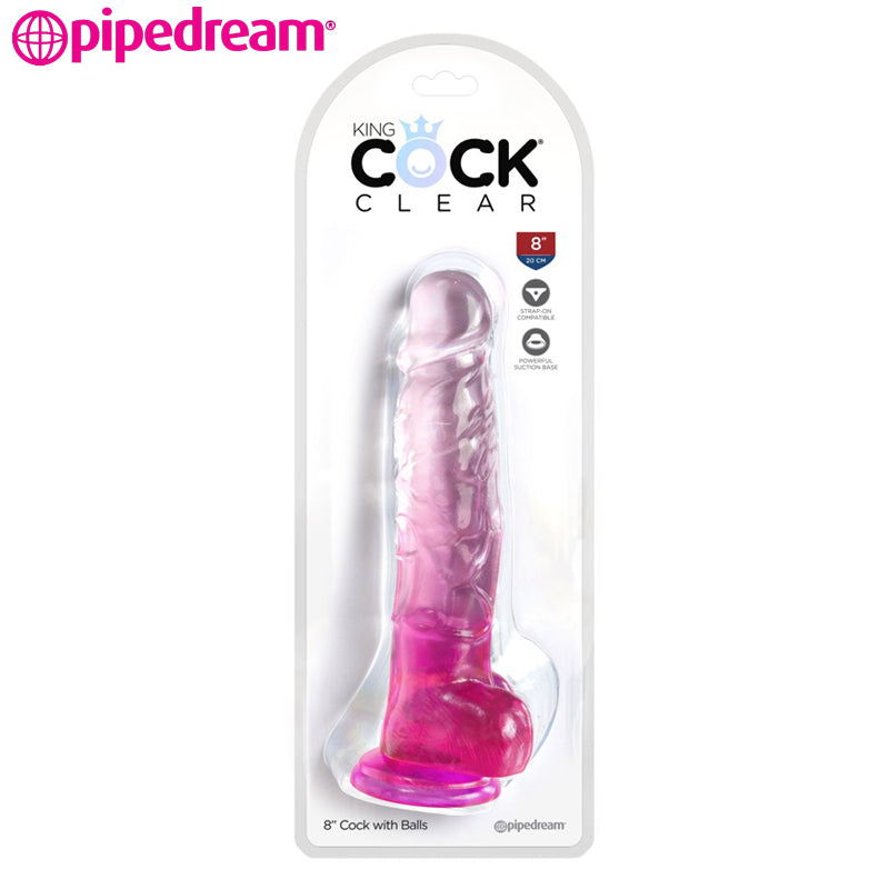 Pipedream - King Cock Clear 8 Inch Testículos Rosa (20 cm)