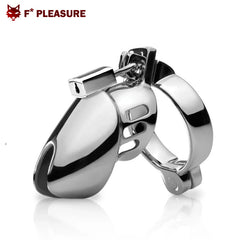 F* Pleasure - Jaula de Castidad de Metal Jaula de Castidad - Plata (Anillo 40mm)