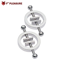 F* Pleasure pinzas para pezones de acero inoxidable 2 piezas