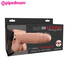 Pipedream - Correa de recarga vibratoria hueca de 7 pulgadas (18 cm) - Piel