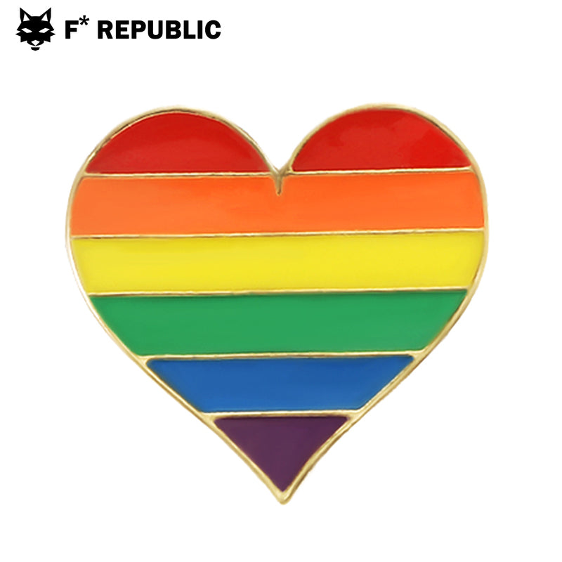 PRIDE LGBTQ Rainbow Jewelry Pin - Corazón