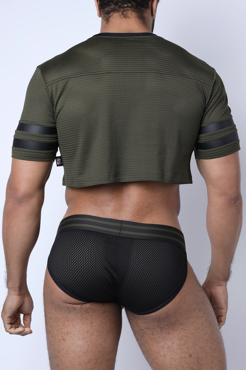 CELLBLOCK 13 - Top corto de linebacker - Verde militar