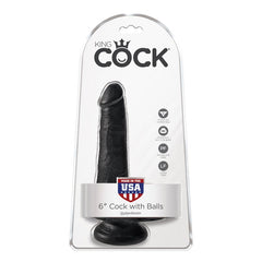 Pipedream King Cock 6" Polla con Bolas Negro (15 cm)