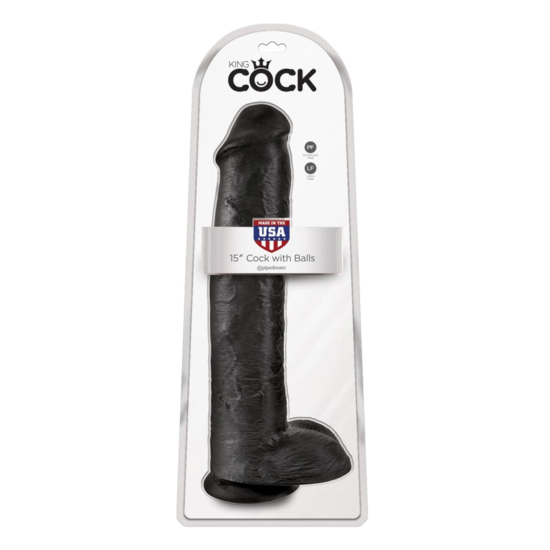 Pipedream King Cock 15" Polla con Bolas Negro (38 cm)