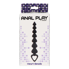 ToyJoy Juego Anal Con Cuentas De Corazón Negro