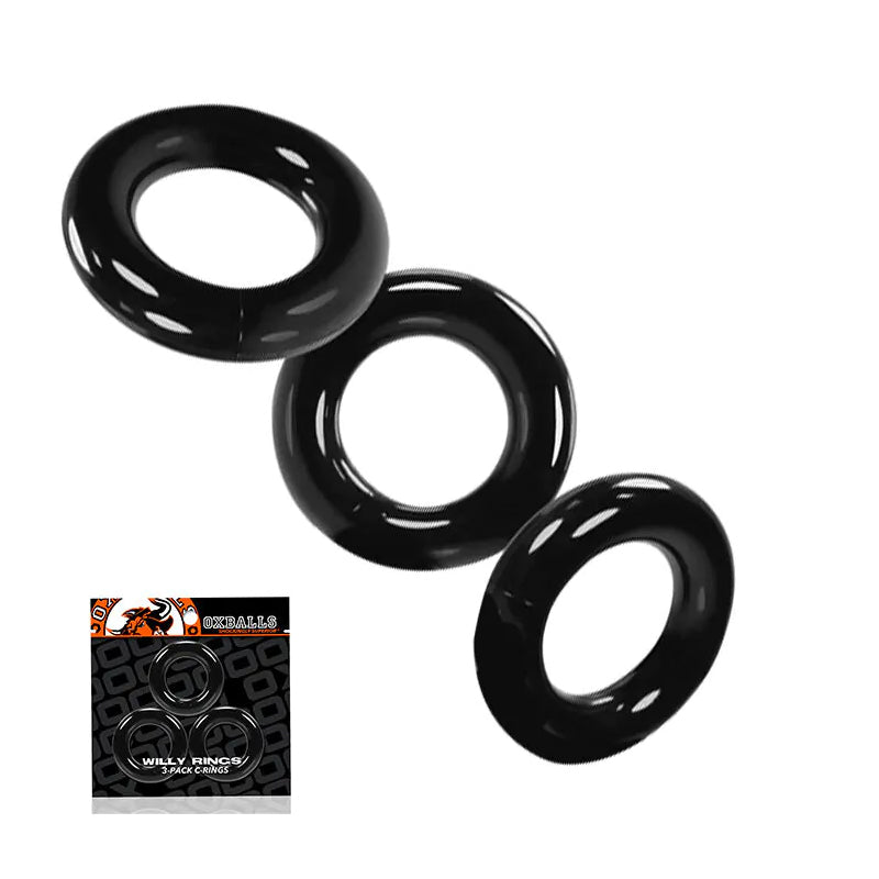 Oxballs WILLY RINGS Pack de 3 anillos para el pene - Negro