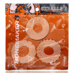 Kit de anillos para pene Oxballs BONEMAKER, paquete de 3, transparente