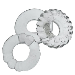 Kit de anillos para pene Oxballs BONEMAKER, paquete de 3, transparente