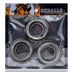 Oxballs FAT WILLY Paquete de 3 anillos para el pene - gris acero