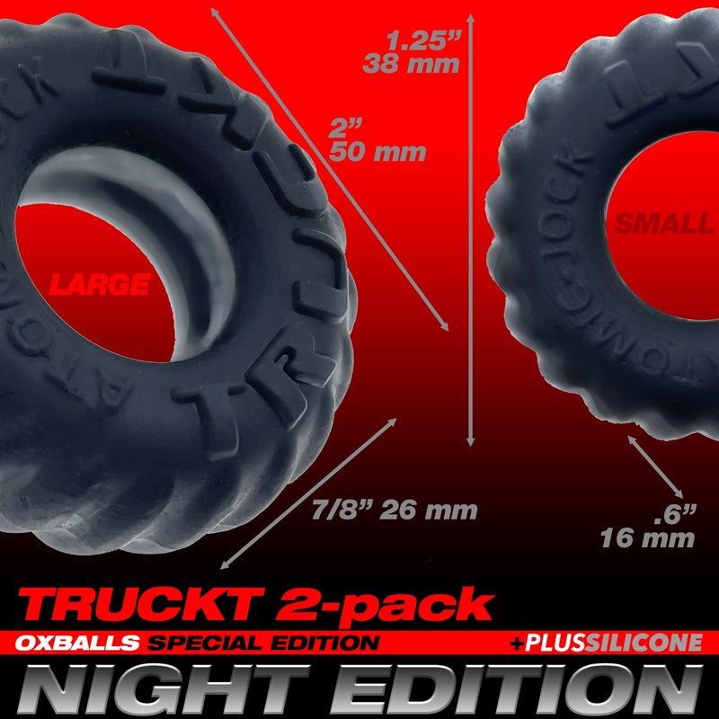 Oxballs TRUCKT paquete de 2 anillos para el pene - Edición Noche