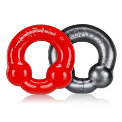 Oxballs Ultraballs anillo para el pene paquete de 2 acero + rojo