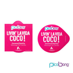 Vela de aceite de masaje PicoBong coco y vainilla